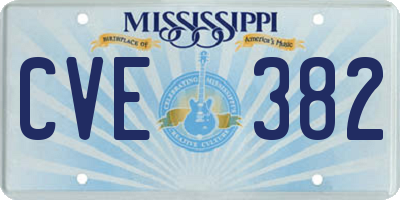 MS license plate CVE382