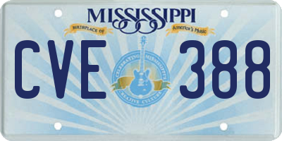 MS license plate CVE388