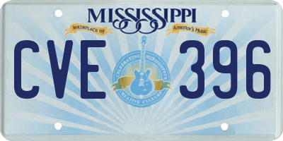 MS license plate CVE396