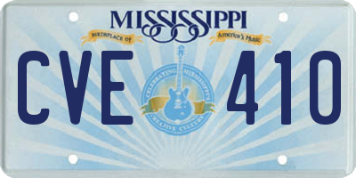MS license plate CVE410