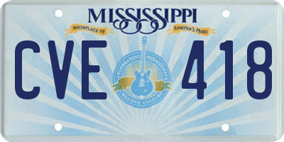 MS license plate CVE418