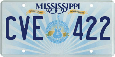 MS license plate CVE422