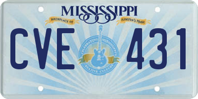 MS license plate CVE431
