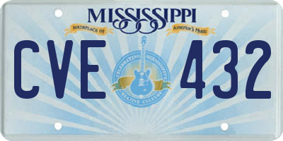 MS license plate CVE432