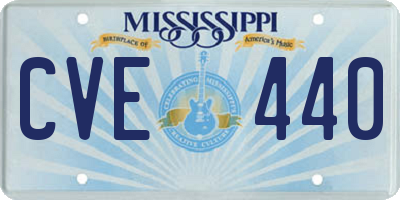 MS license plate CVE440