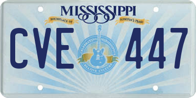 MS license plate CVE447