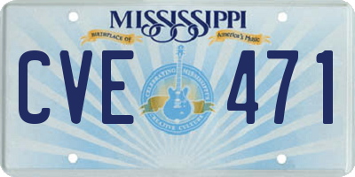 MS license plate CVE471