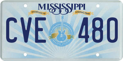 MS license plate CVE480
