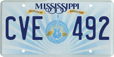 MS license plate CVE492