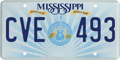 MS license plate CVE493