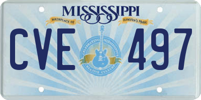 MS license plate CVE497