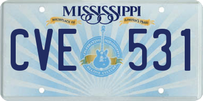 MS license plate CVE531