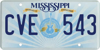 MS license plate CVE543