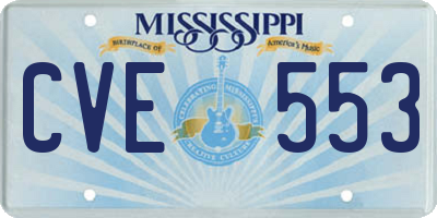 MS license plate CVE553