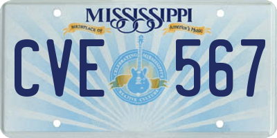 MS license plate CVE567