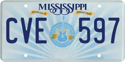 MS license plate CVE597