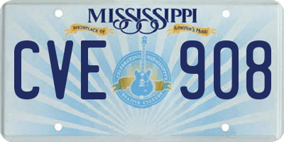 MS license plate CVE908