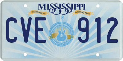 MS license plate CVE912