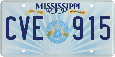 MS license plate CVE915