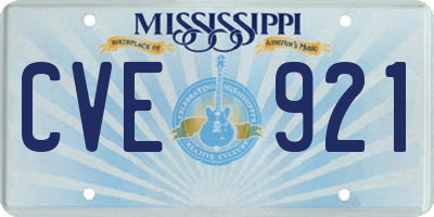 MS license plate CVE921