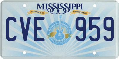 MS license plate CVE959