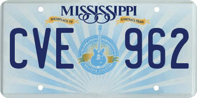 MS license plate CVE962