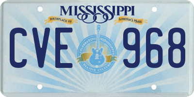 MS license plate CVE968
