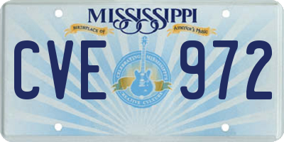 MS license plate CVE972