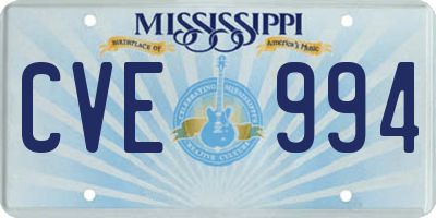 MS license plate CVE994