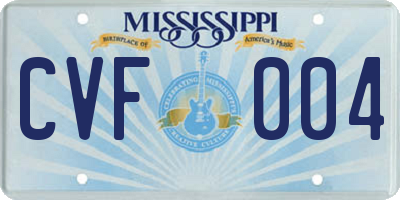 MS license plate CVF004