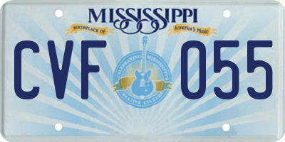 MS license plate CVF055