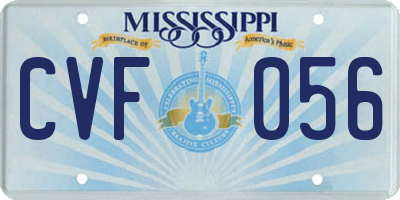 MS license plate CVF056