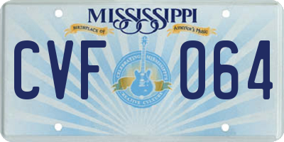 MS license plate CVF064
