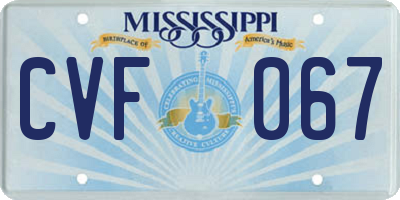 MS license plate CVF067