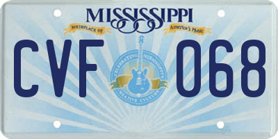 MS license plate CVF068