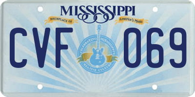 MS license plate CVF069