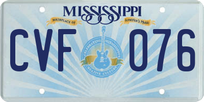 MS license plate CVF076