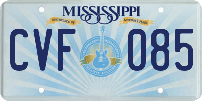 MS license plate CVF085