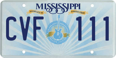 MS license plate CVF111