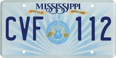 MS license plate CVF112