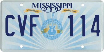 MS license plate CVF114