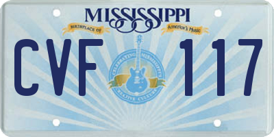 MS license plate CVF117