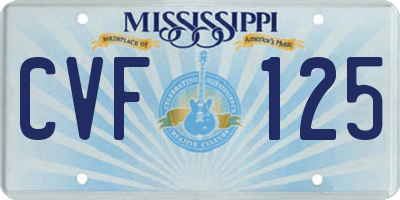 MS license plate CVF125