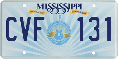 MS license plate CVF131