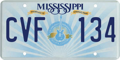 MS license plate CVF134