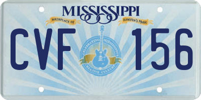 MS license plate CVF156