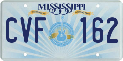 MS license plate CVF162