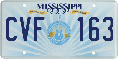 MS license plate CVF163