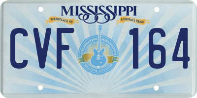 MS license plate CVF164