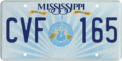 MS license plate CVF165